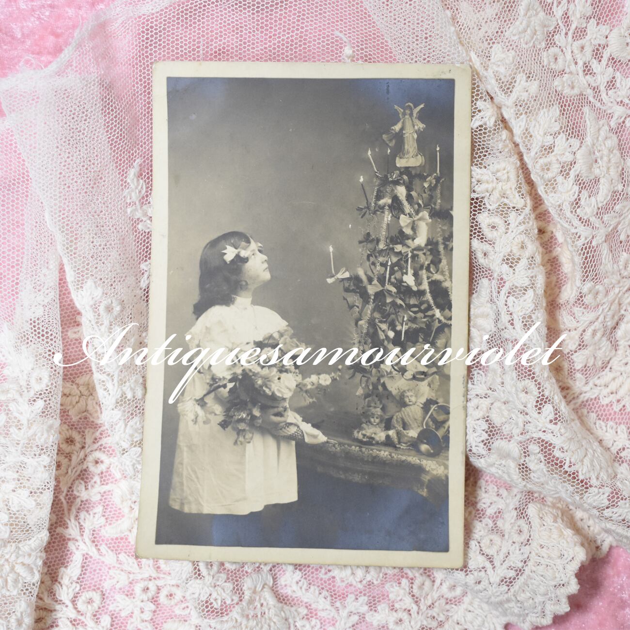 Antique postcard お人形と可愛い少女 France P203 | Antiques amour