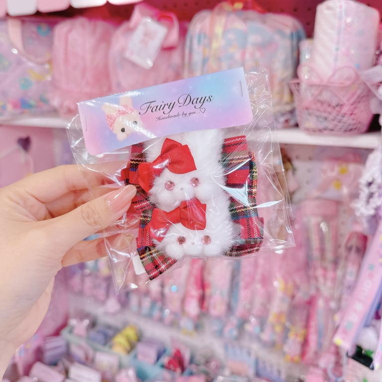 【G6】42-1タータンチェックベビモグちゃんツインヘアゴム