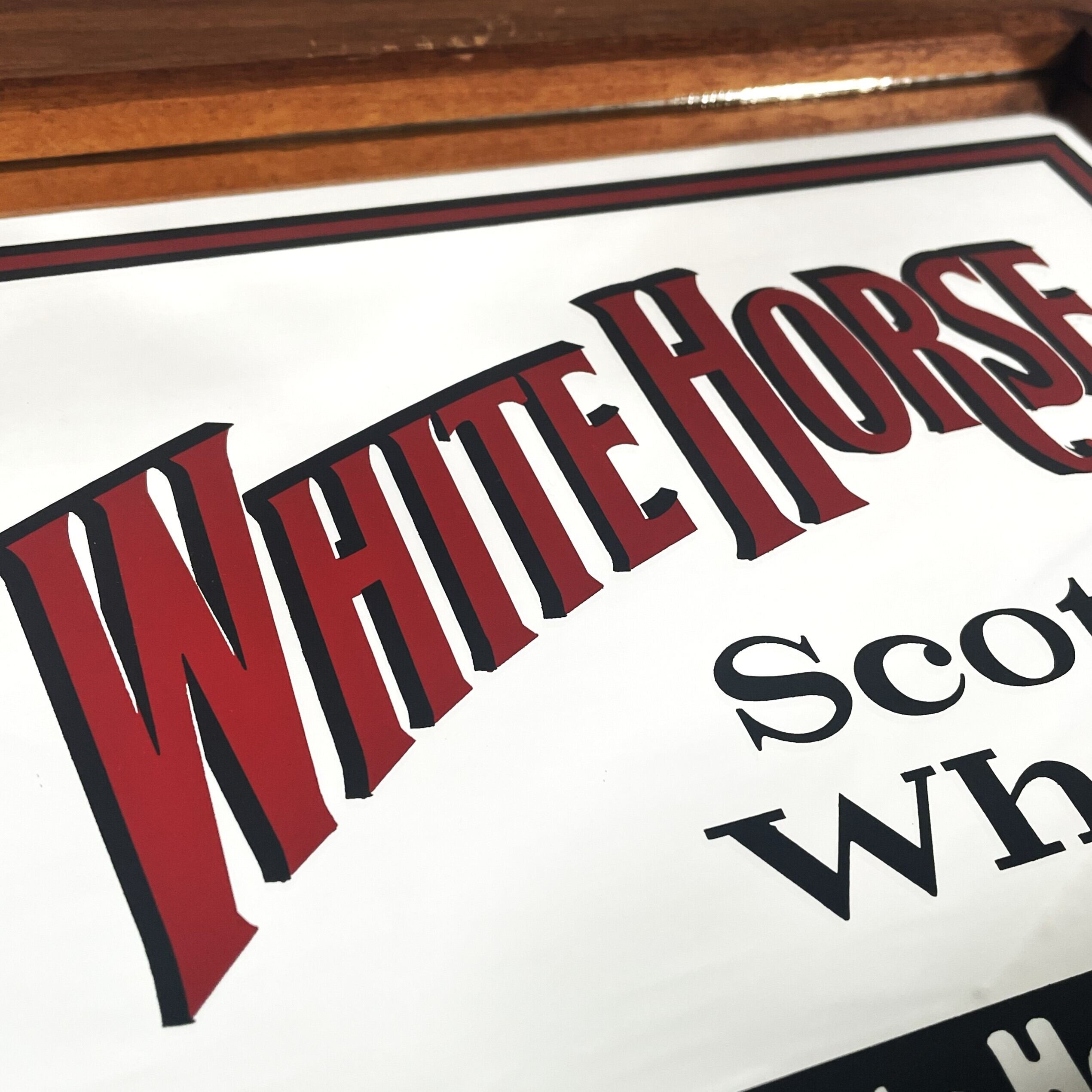 70s White Horse Scotch Whisky Pub Mirror | YUH ANTIQUE