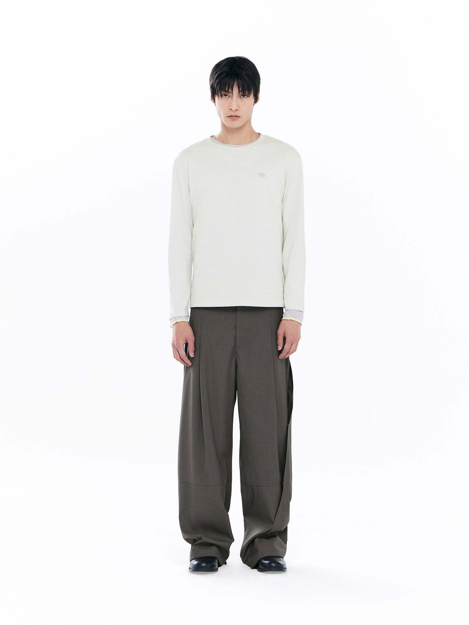 ウェア sansan SAN SAN GEAR] LOGO LONG SLEEVE Light Grey 正規品 韓国ブランド 韓国