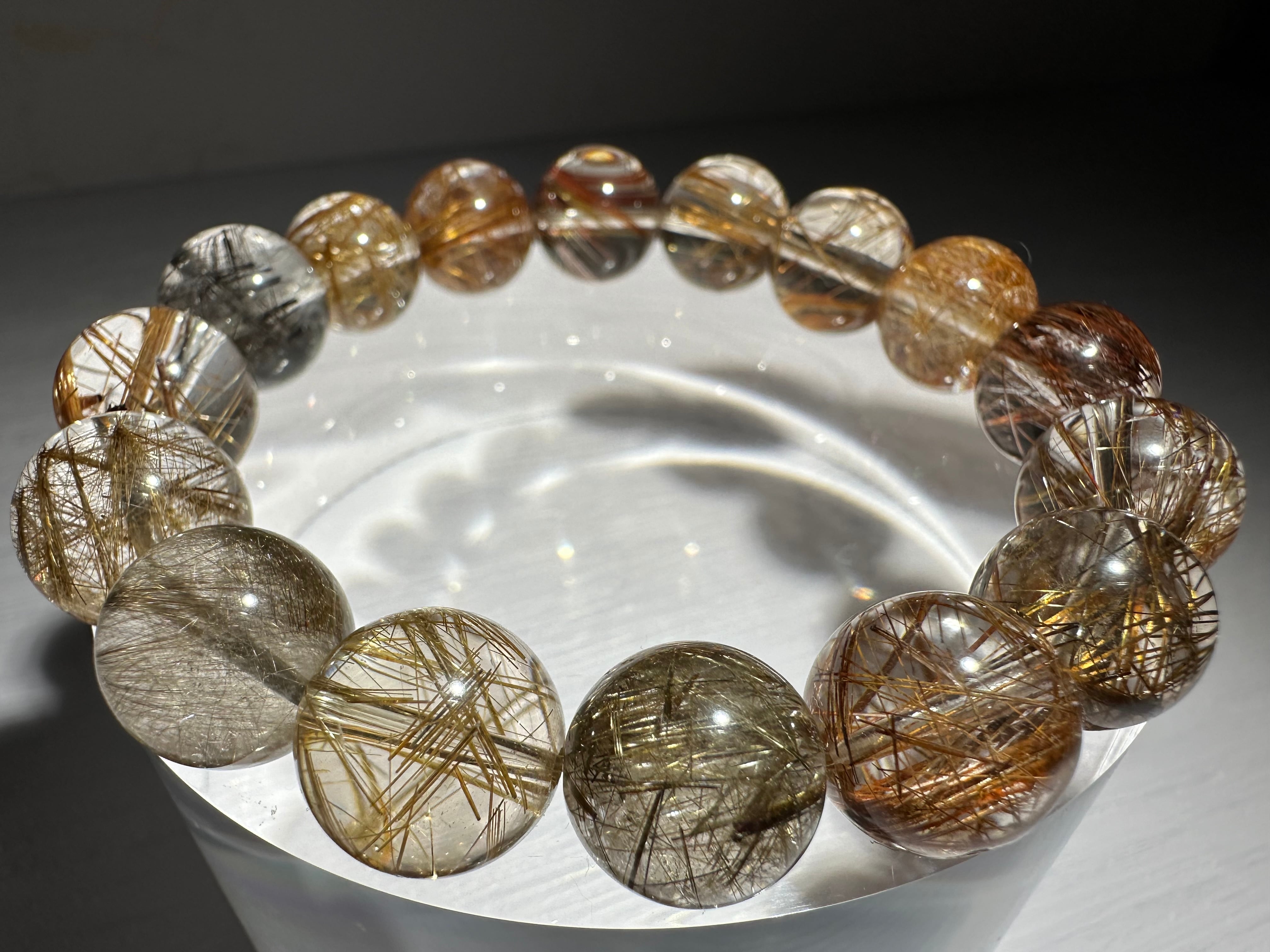 ルチルクオーツ　サンストーン　パワーストーンブレスレット　内径約15cm ルチルクオーツ パワーストーンブレスレット 内径約15cm 正