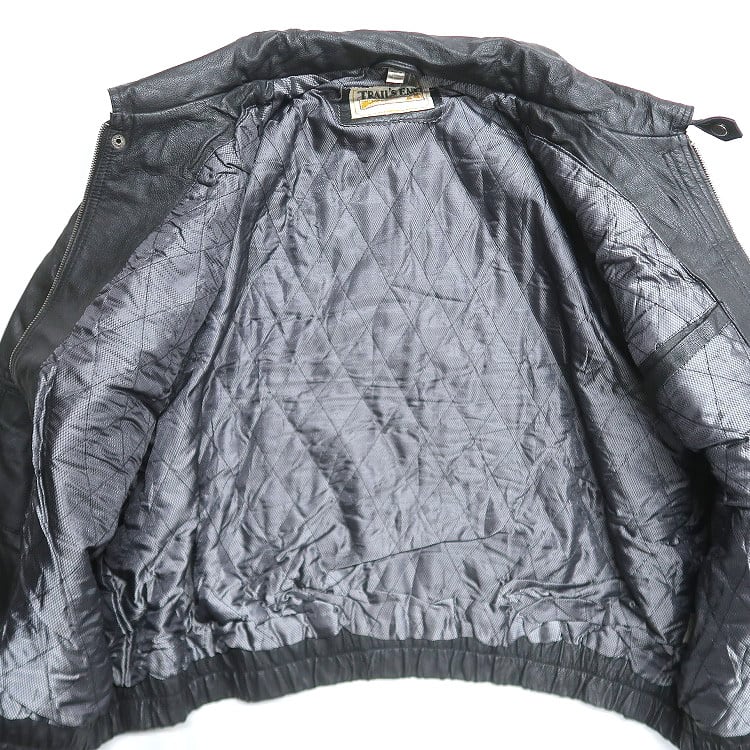 古着 TRAIL'S END 本革 レザージャケット ブルゾン ブラック 表記：XL