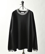 ATELANE  ribbed loose silhouette crew neck (BLK) 22A-24041
