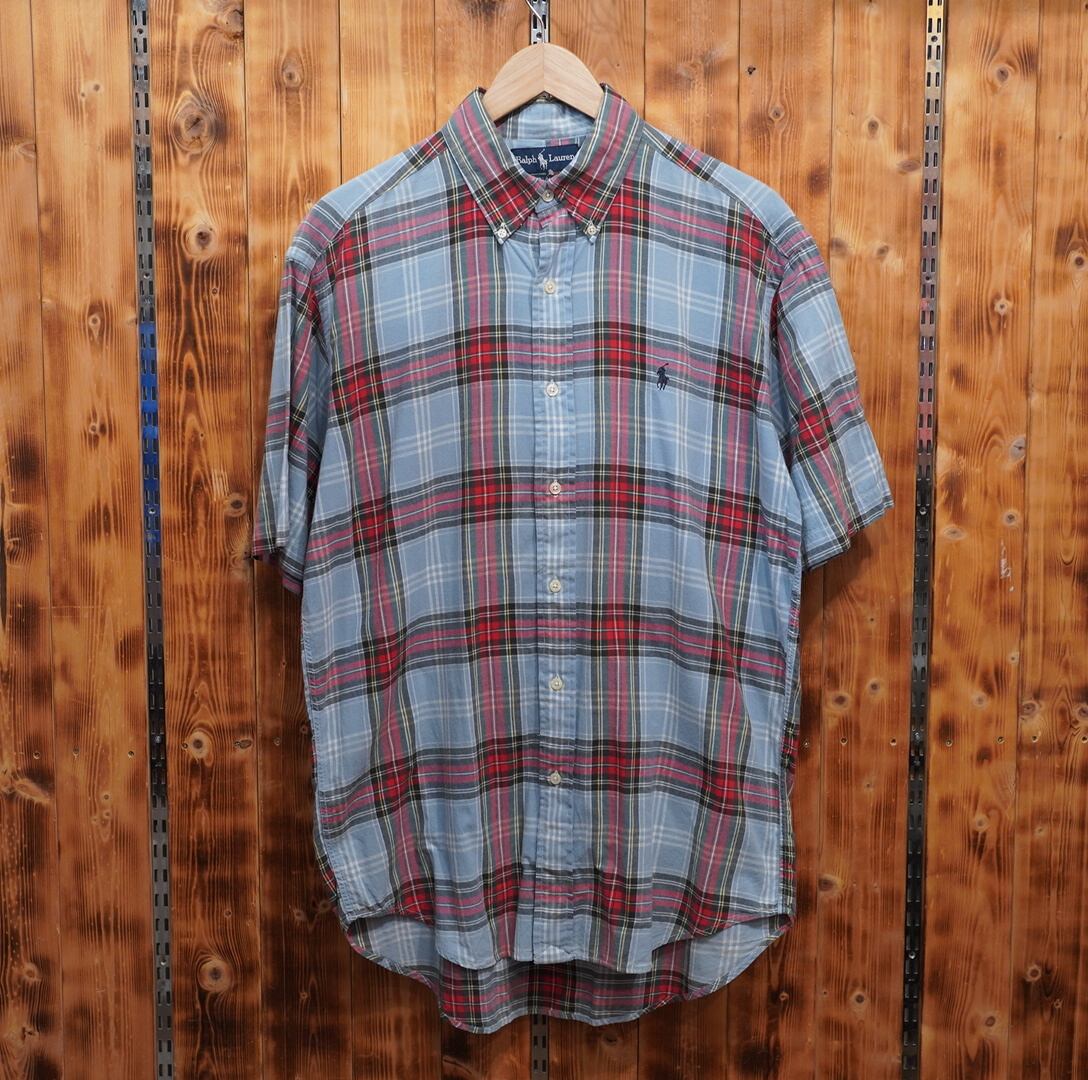 90s ralphlauren blake 半袖 シャツ M/ラルフローレン