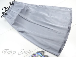 ★送料無料★13号☆ステージ光沢シルバ－フレアロングスカート (SKN9328)