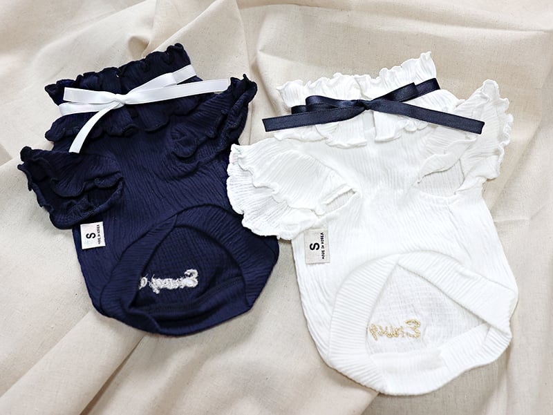 リボンフリルブラウス S ~ XL 2color  /  犬服 ドッグウェア 春夏 可愛い 犬の服 犬 猫 新作 小型犬 中型犬　top29