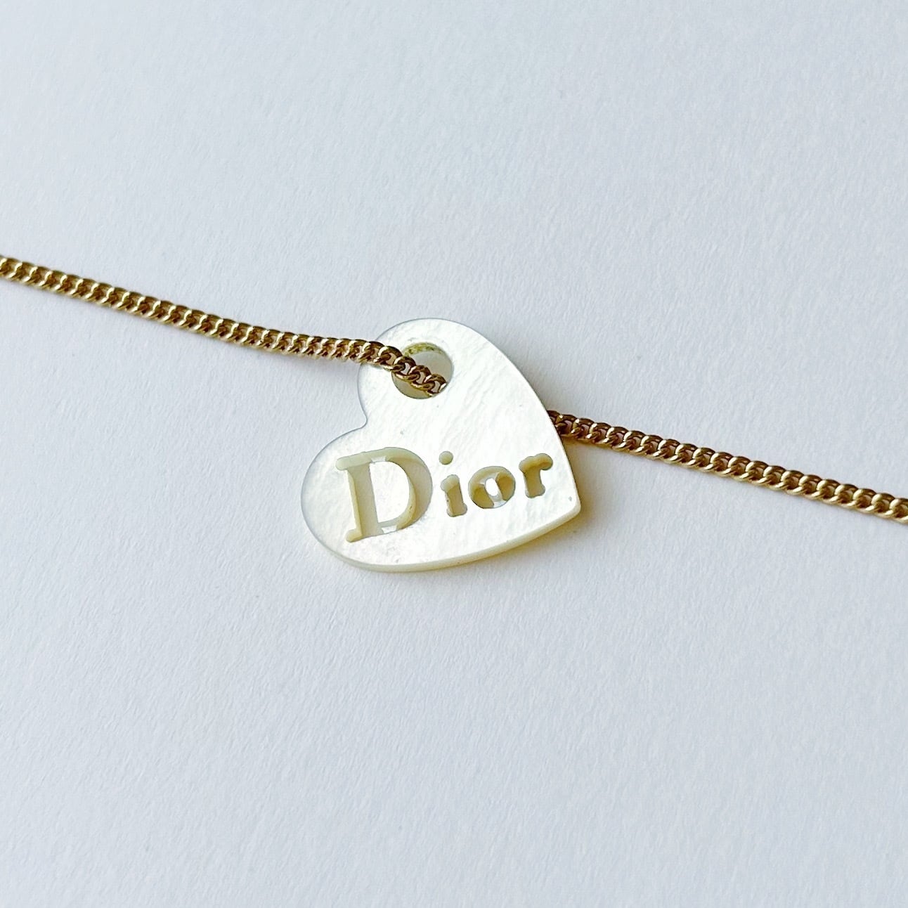 N5326】Christian Dior shell logo heart necklace/クリスチャン