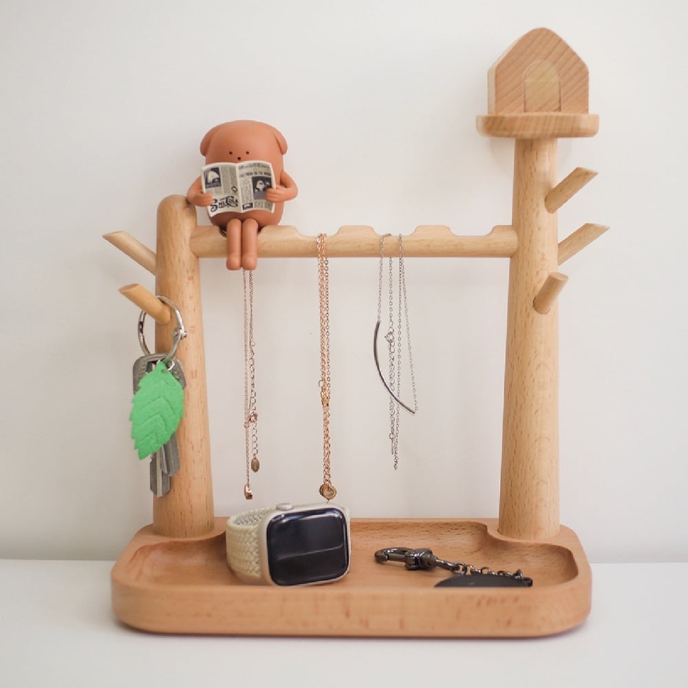 森の止まり木 キースタンド キーフック 鍵掛け 鍵置き 木製 TOSMU