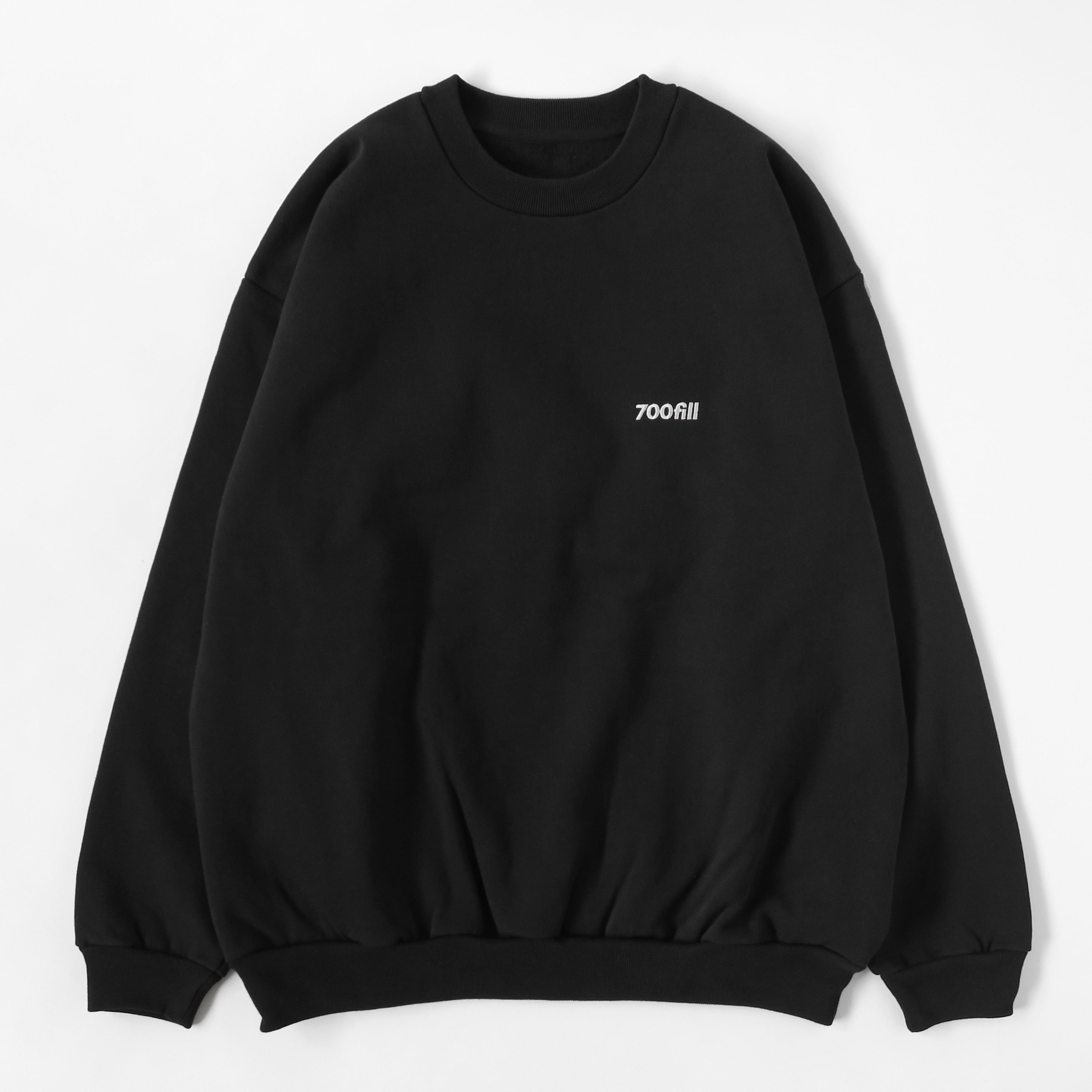 700FILL Logo Crewneck Sweatshirt Lサイズ 700FILL Embroidered Small Payment Logo Crewneck Sweatshirt - Black