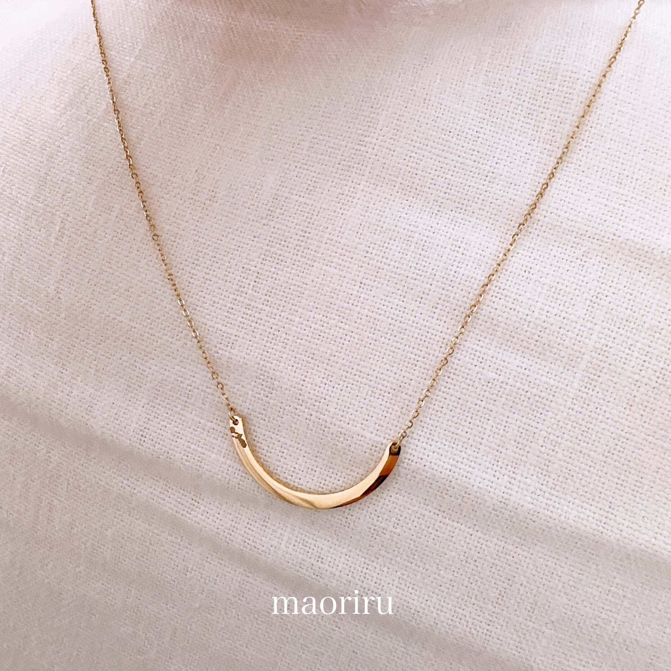 金アレ対応 シンプルスマイルペンダント (0195)