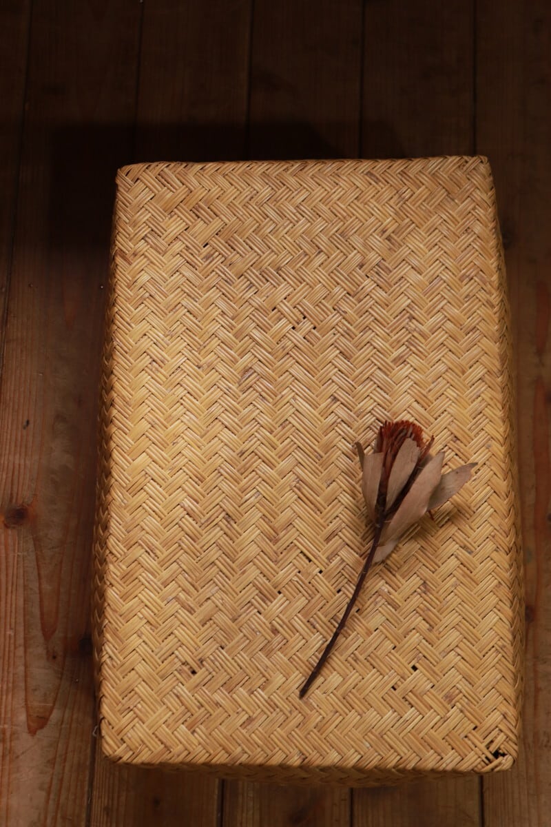 №308 竹籠/編籠/花籠/古道具/古雑貨/インテリア/アンティーク