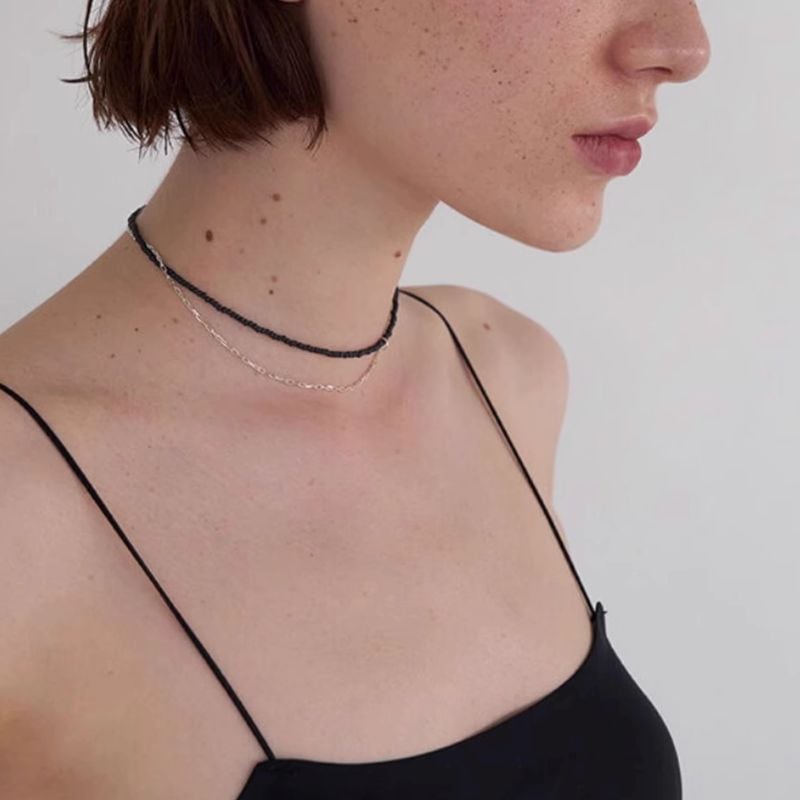 beads double chain necklace 101537