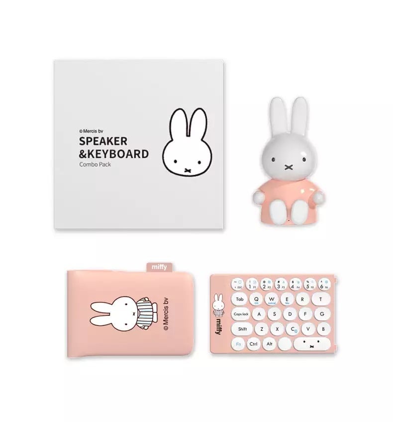 Miffy Bluetooth keyboard&speaker set 2色 ミッフィーちゃん折り畳み ...