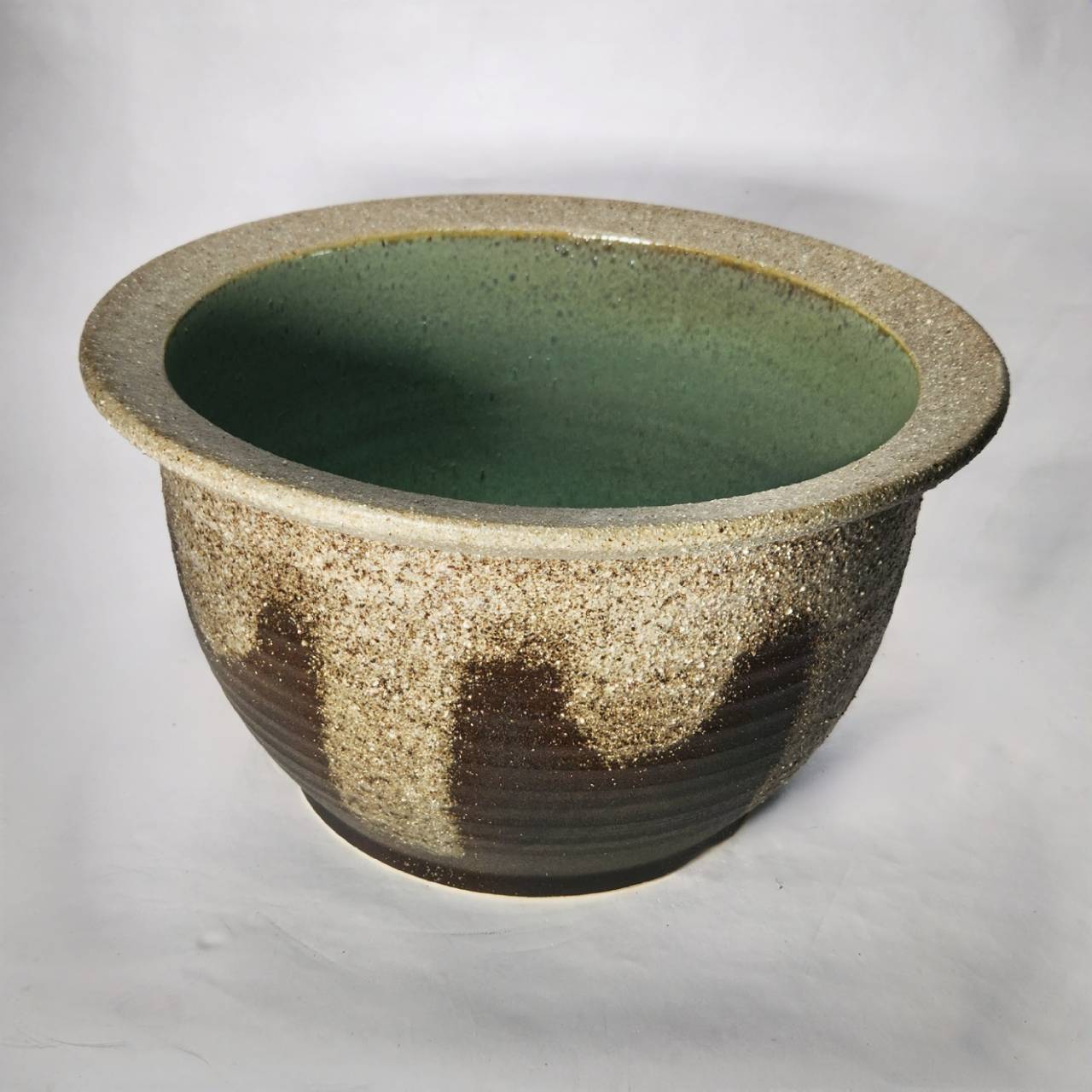 灰釉千段水鉢 15号／睡蓮鉢（信楽焼き・陶器・水鉢・めだか鉢・メダカ
