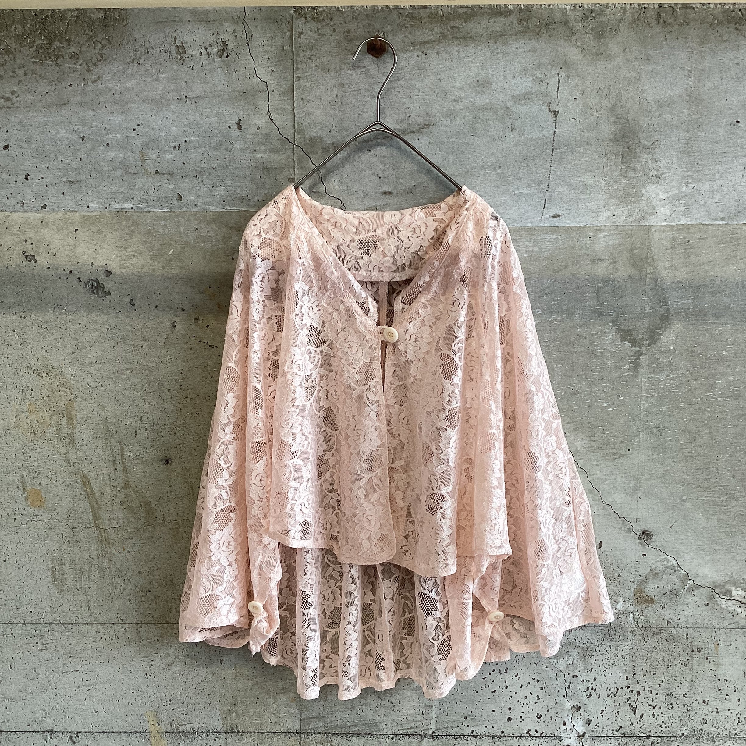 Pink lace poncho