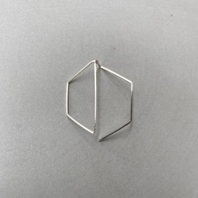 片耳分 Hexagon shape pierce silver