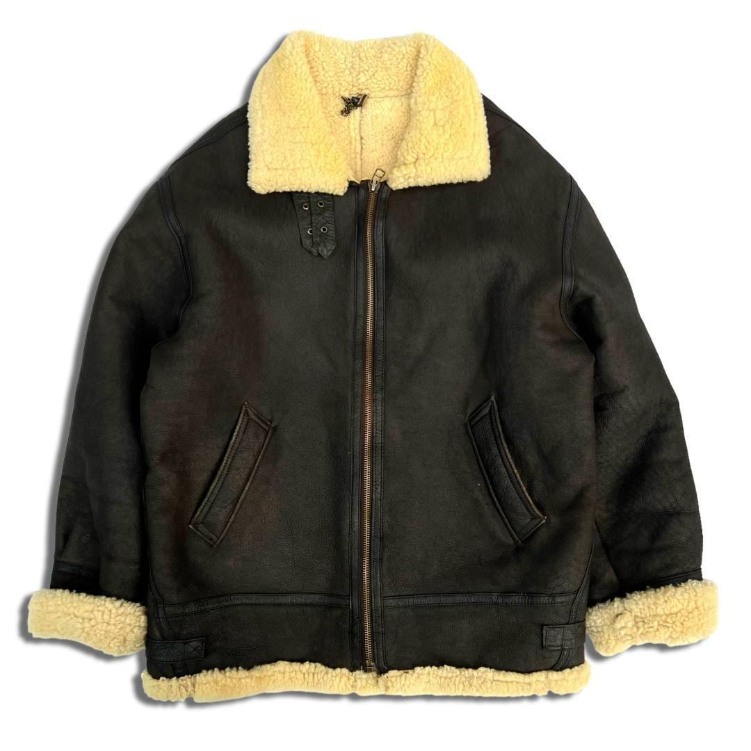 【vintage】A-2 羊革 ラムレザーフライトジャケット 袖切替 キャメルM