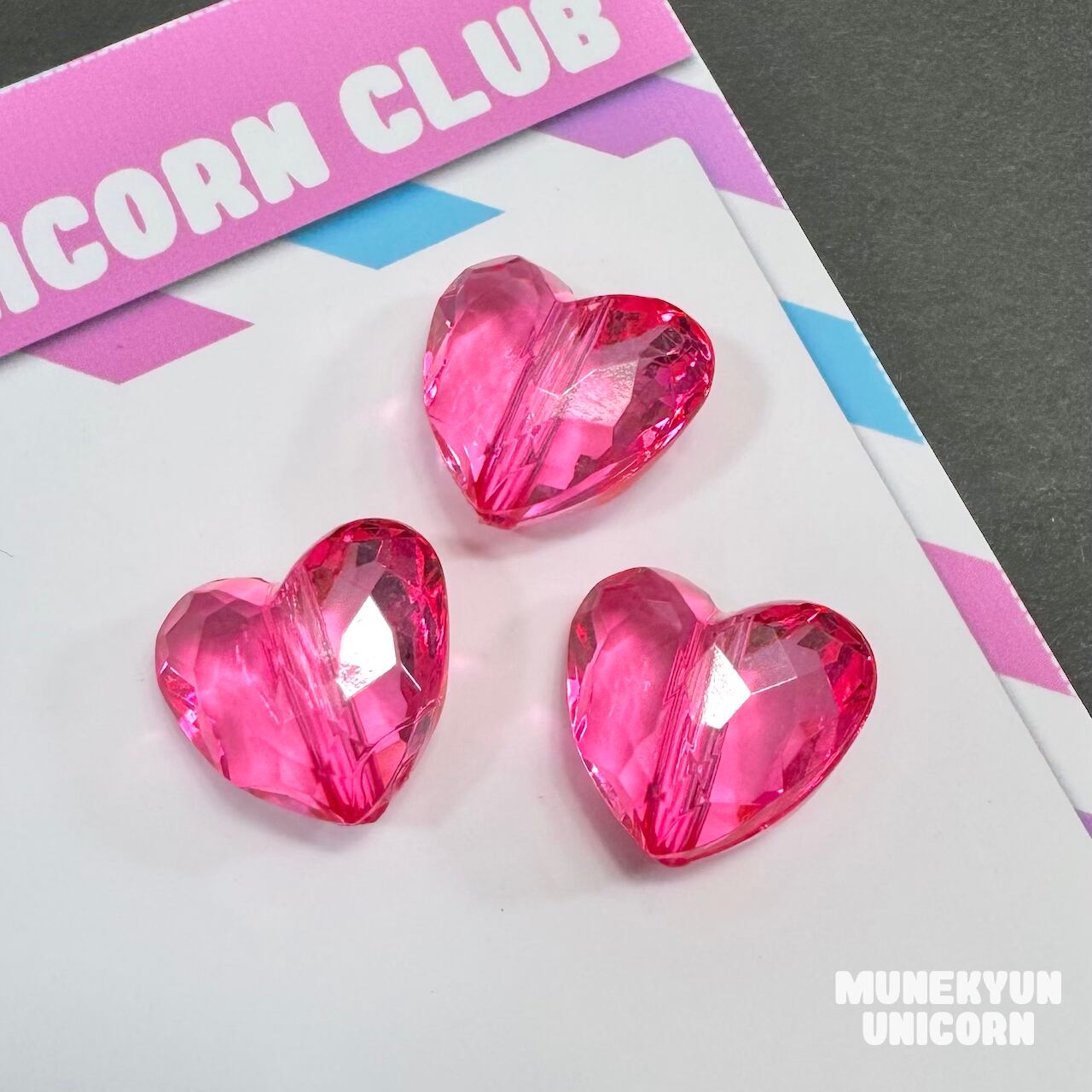 O276【30個】魔法ステッキ の ミニ ハートビーズ 別注カラー【4色展開