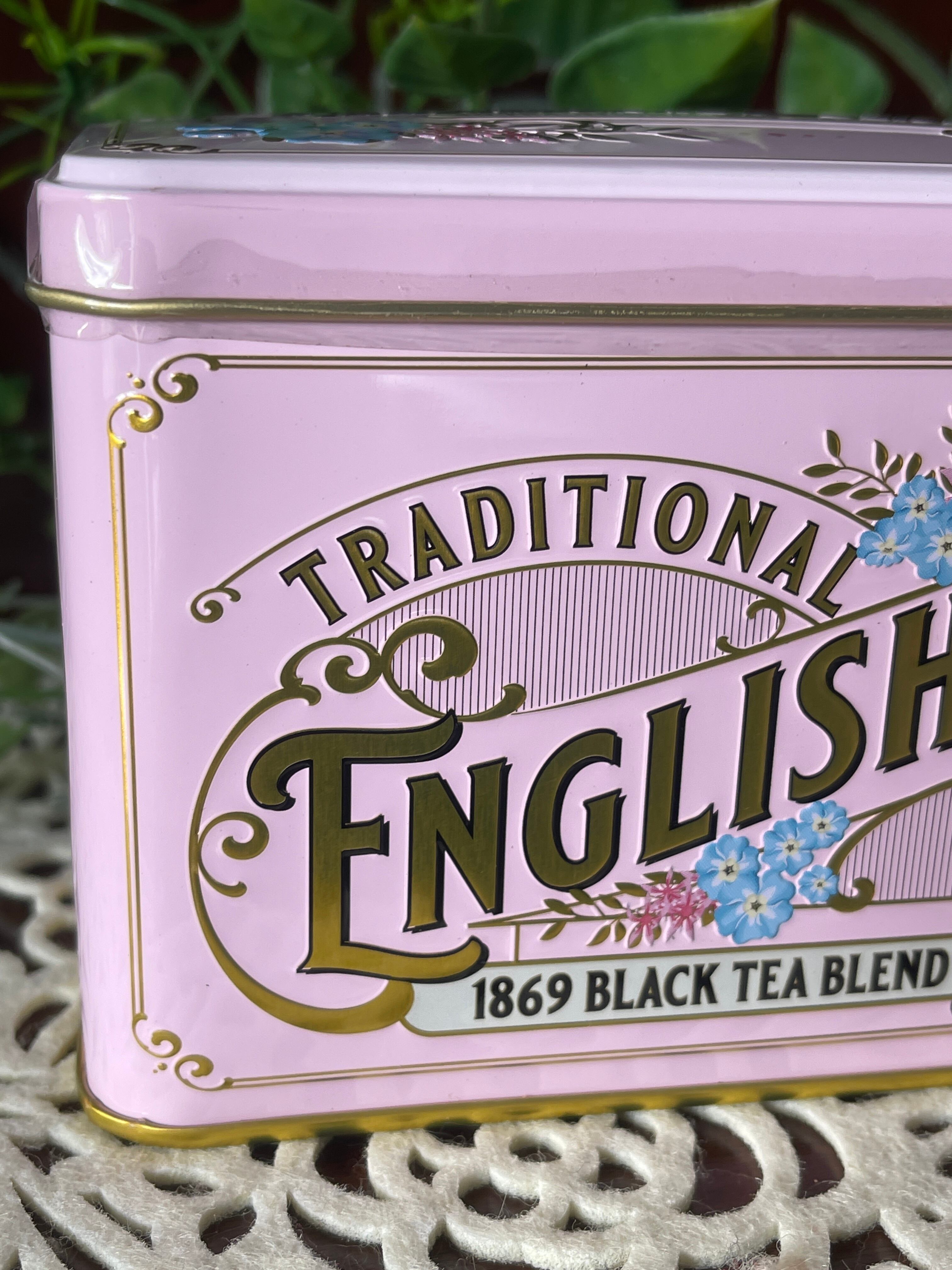 凹み有★新商品★ ローズピンク缶『New English Teas』1869 BLEND TEABAGS