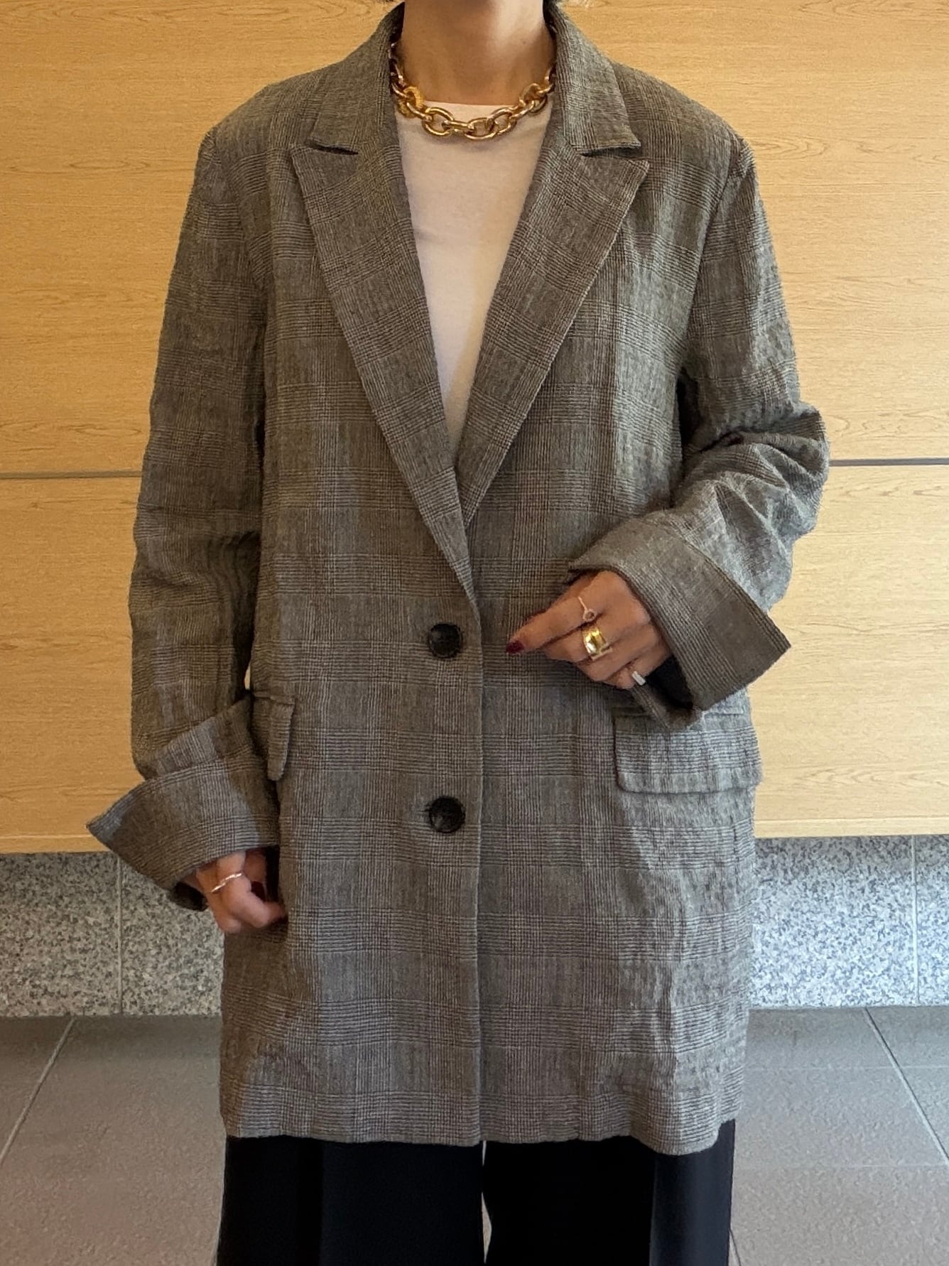 ウォッシャブル リネンコットンワッシャージャケット