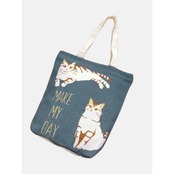 Mintinn A4縦型トートバッグ 21194 チャチャ ネコ ネイビー
