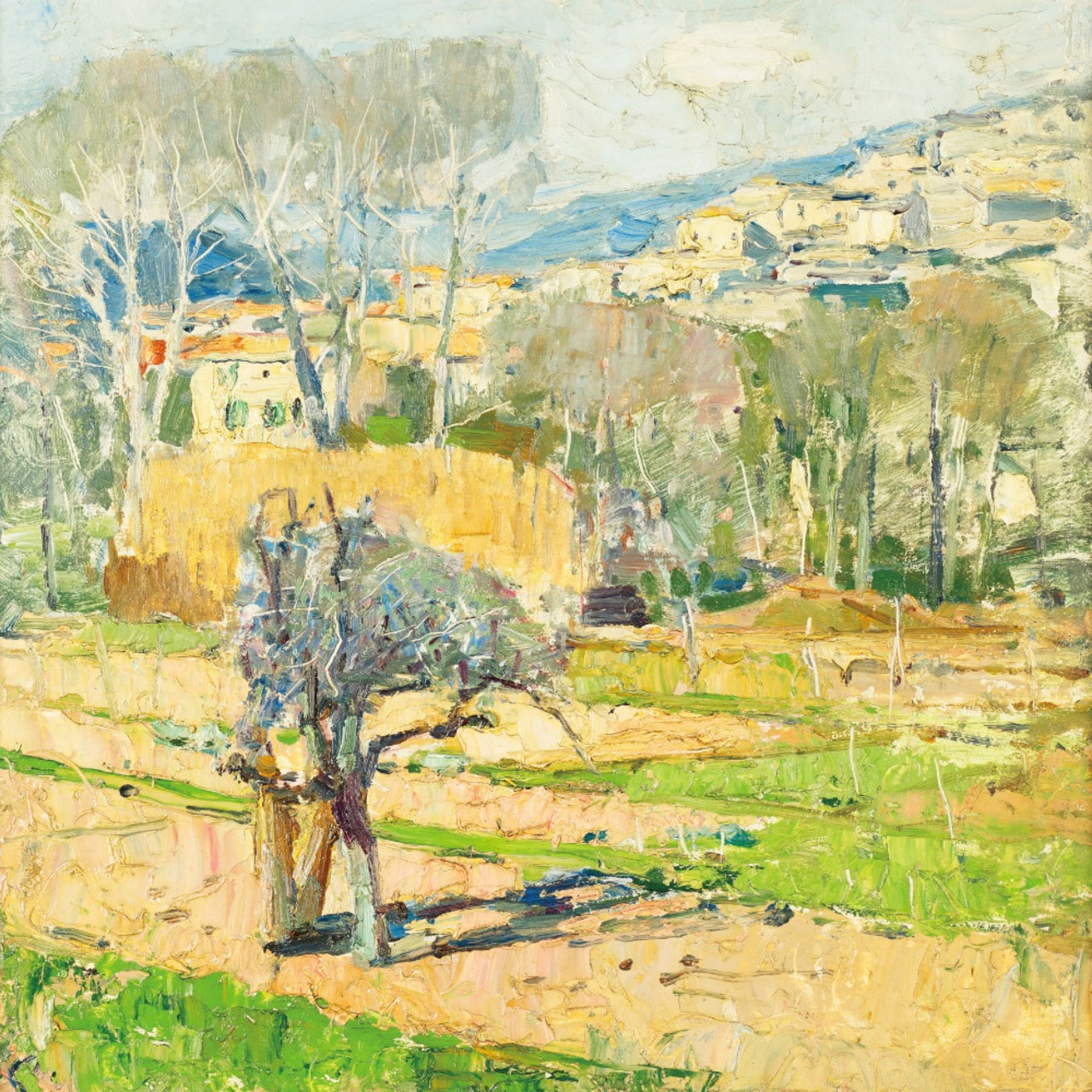 [額縁付き] Cagnes カール・モル アートポスター 323×323mm 風景画 額装 天然木 ポスターフレーム 木製 絵画 日本製 APFS031 - 3