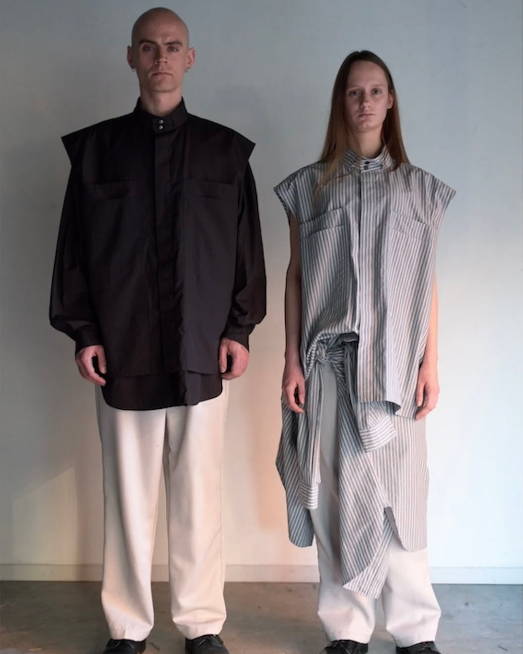 Marvine Pontiak shirt makers”No Sleeve SH Blue Gray ST” | Lapel