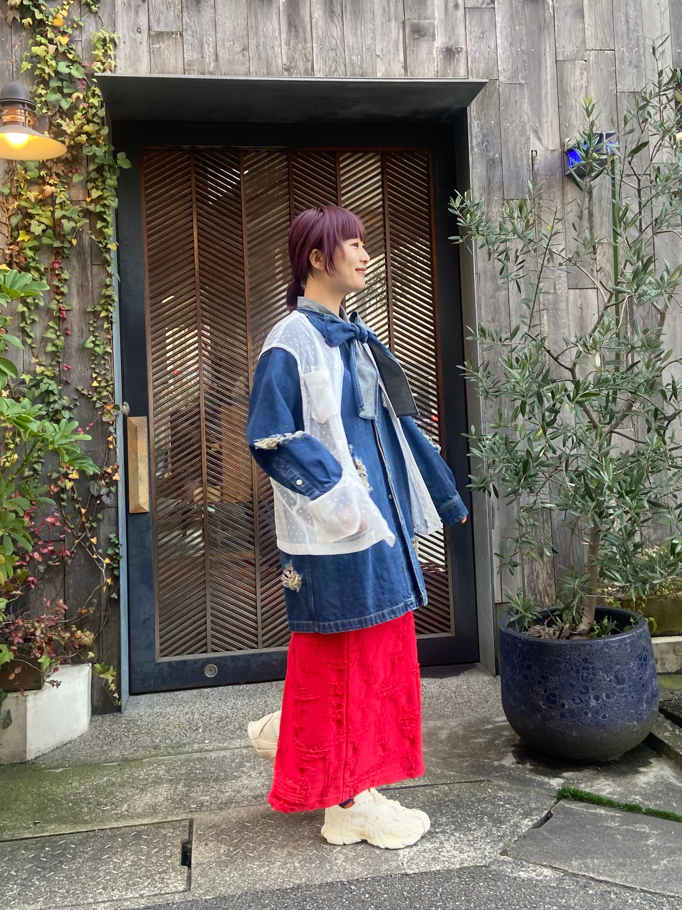 25SS】BELPER ベルパー / DENIM BOWTIE BLOUSE / デニムボウタイ