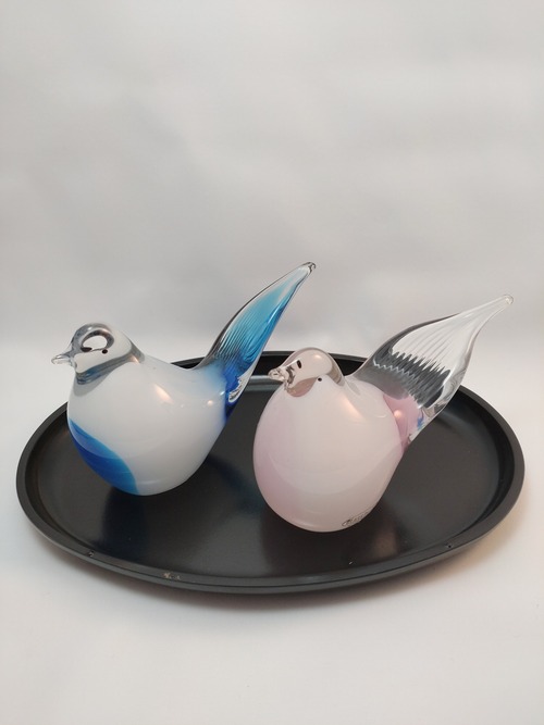 ガラス製　鳥の置物