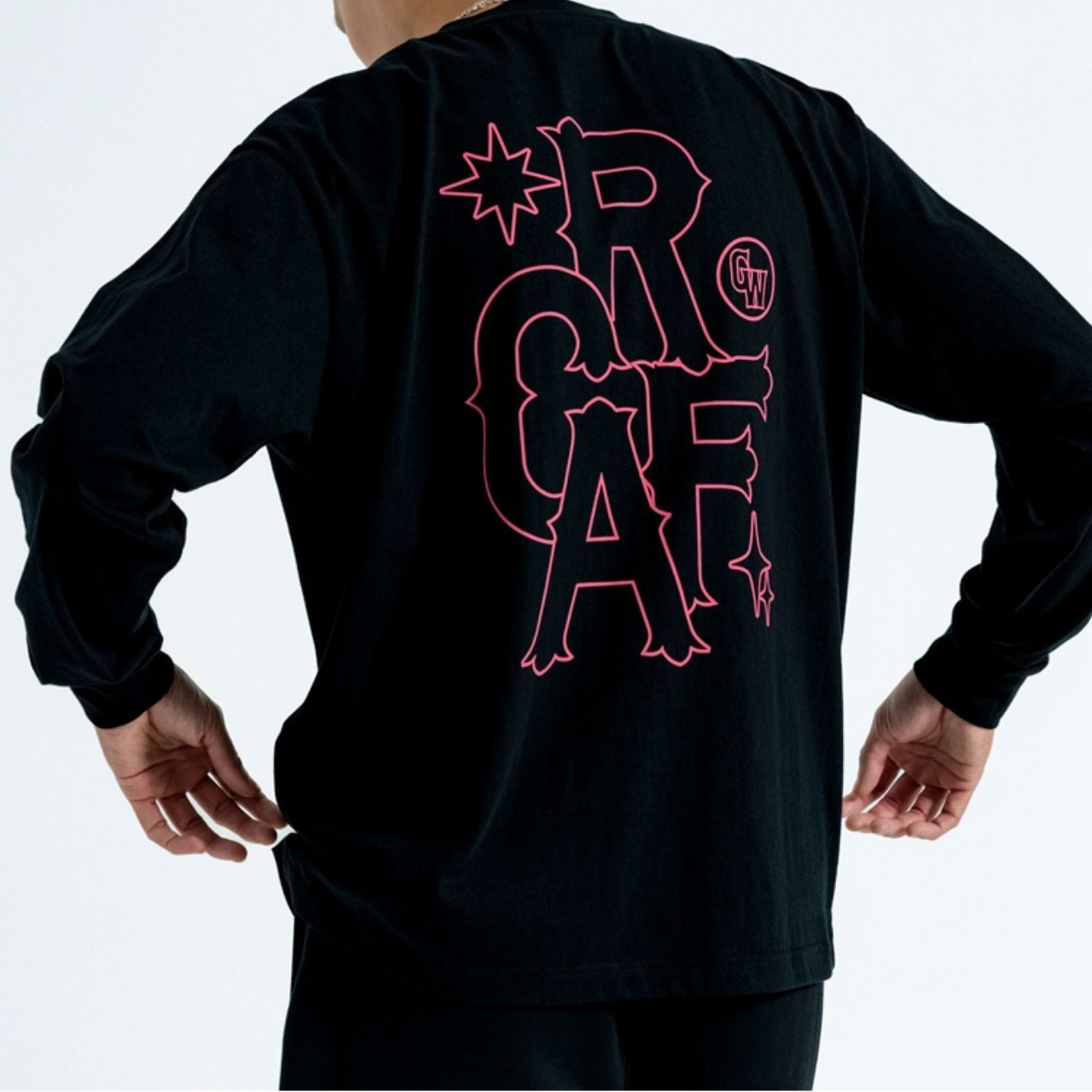 スターレタープリントアメカジロングTシャツ　1088