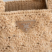 プラダ カナパ トートバッグ ラフィア ベージュ ブラウン