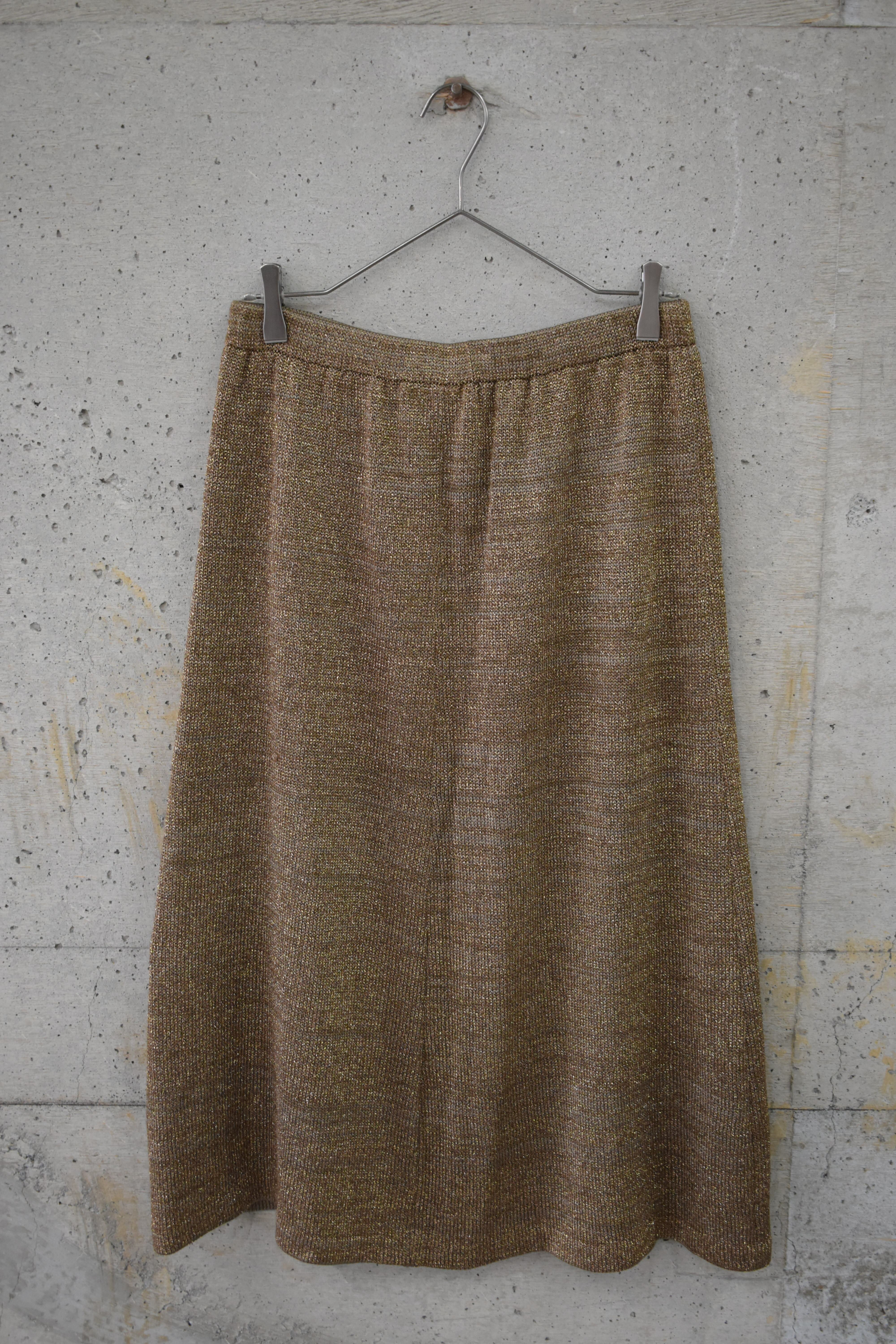 Metallic knit skirt