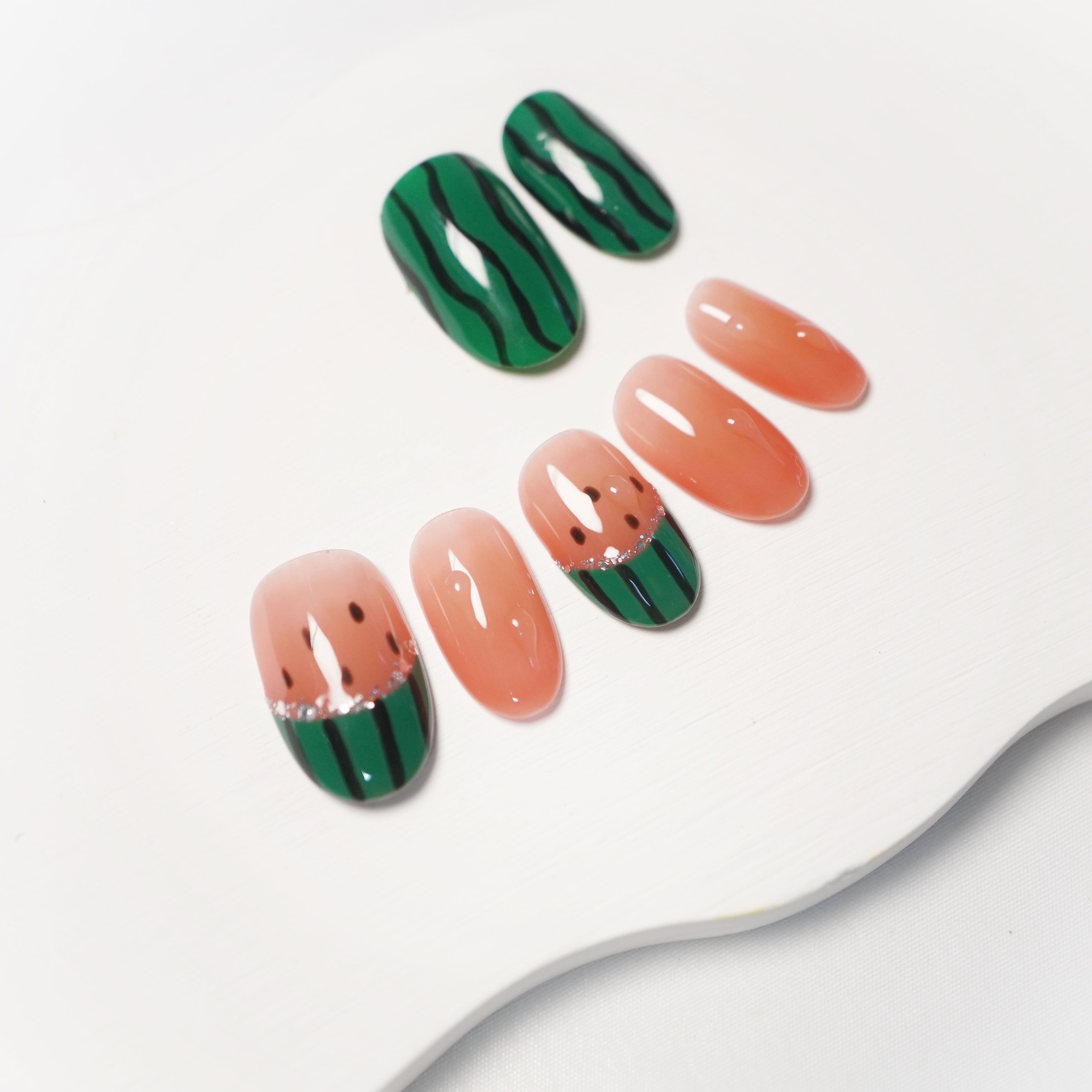 #490 スイカベイベ/XY062 繰り返し使えるネイルチップ