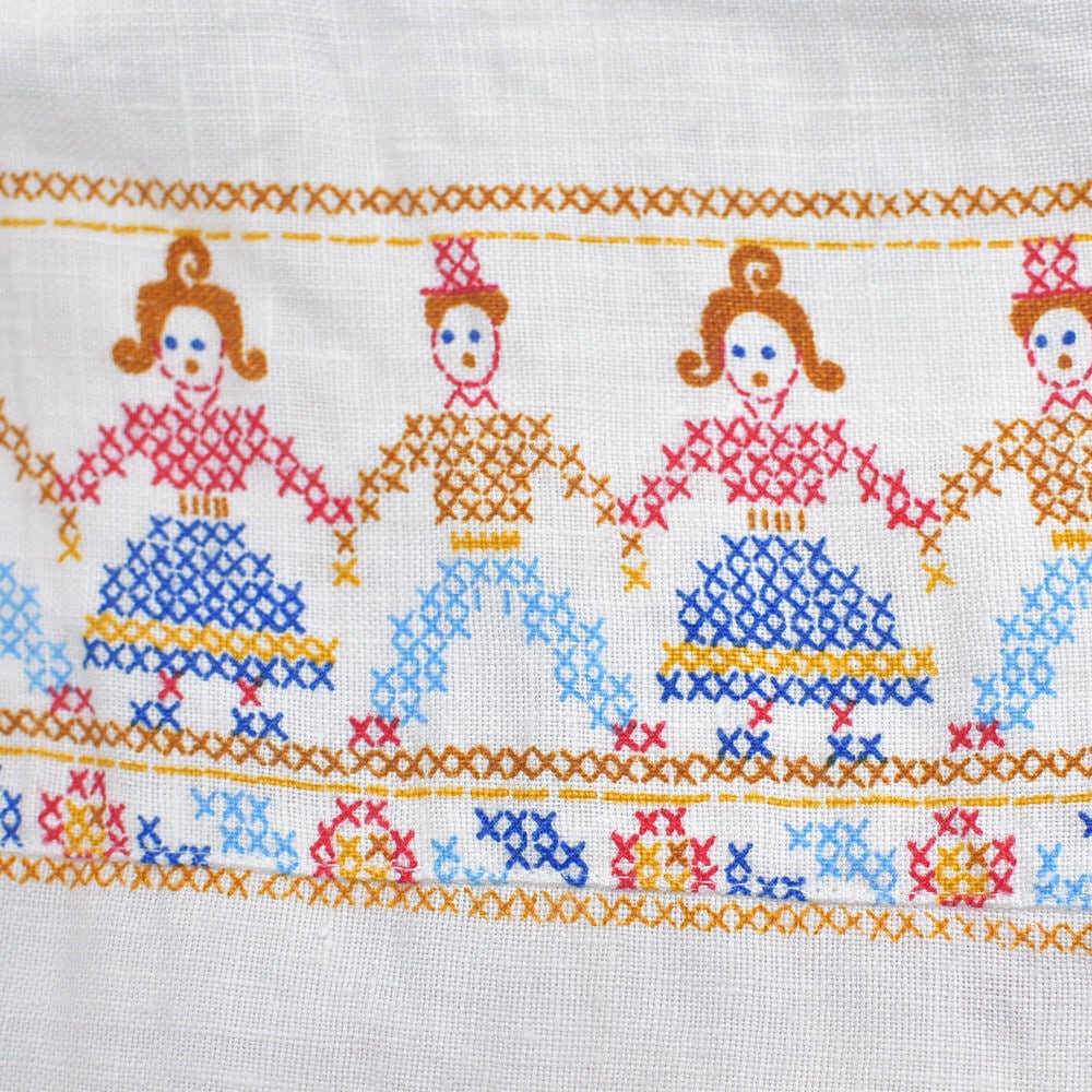 Remakeリメイク 再構築 クロスステッチ 刺繍プリントデザイン ルーズ