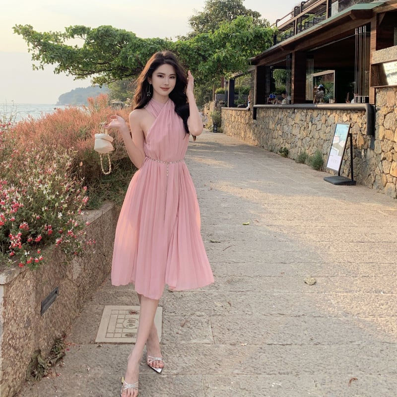 dress】クロスホルターネックワンピース M31361 | nanastyle