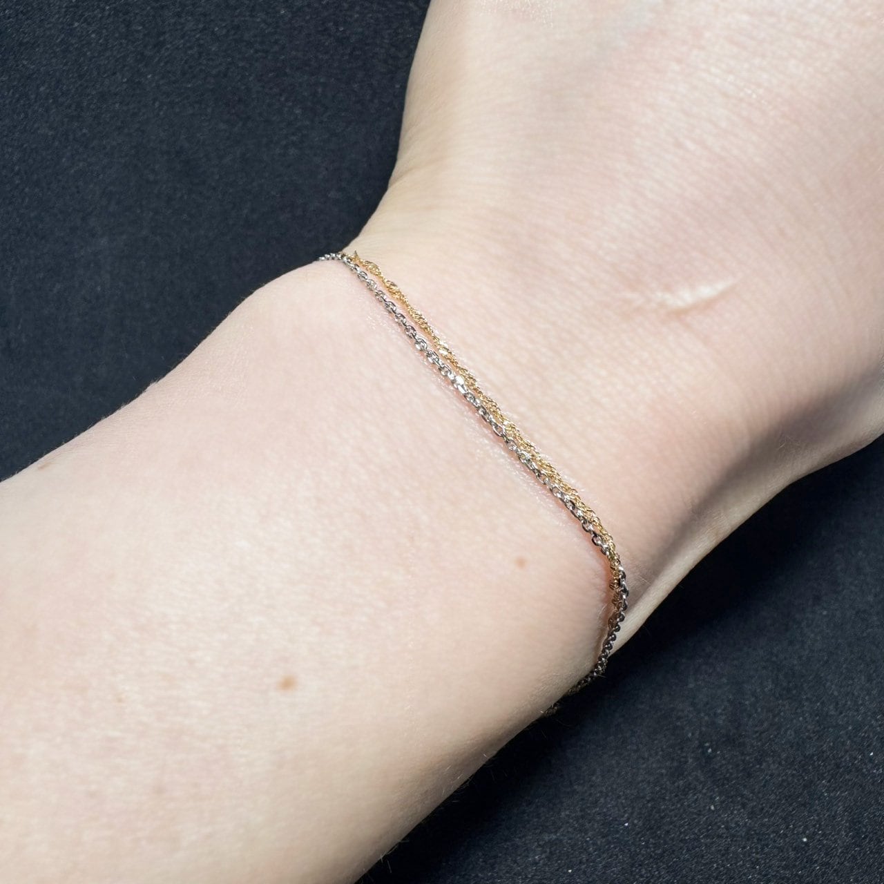 Pt850/K18YG ダブルチェーン ブレスレット | カオキ | 日本最大級の品