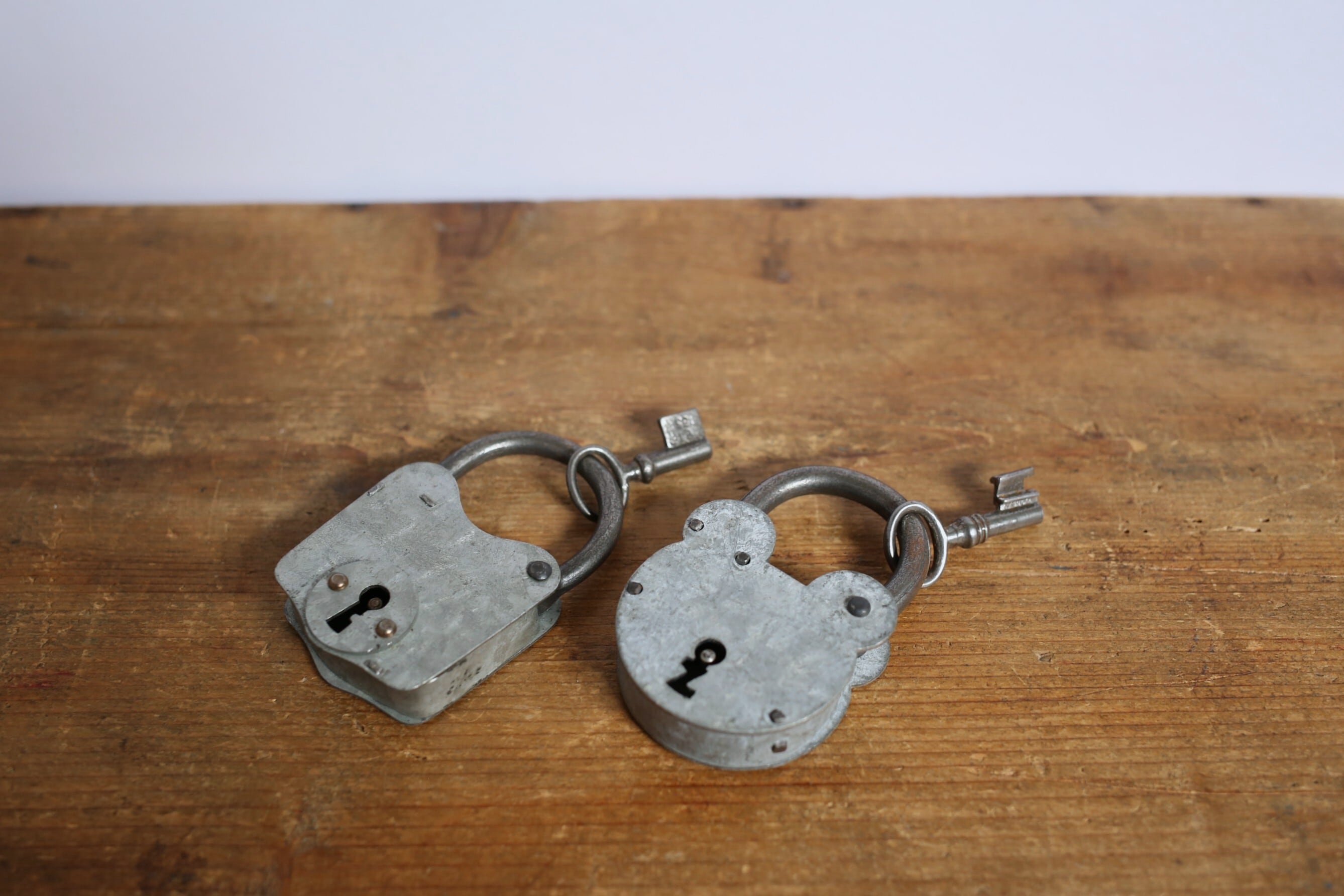 フランス アンティーク ヴィンテージ クマ型 南京錠 パドロック 鍵1本