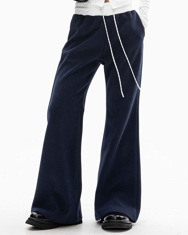 Contrast Waist Drawstring Pants 504152