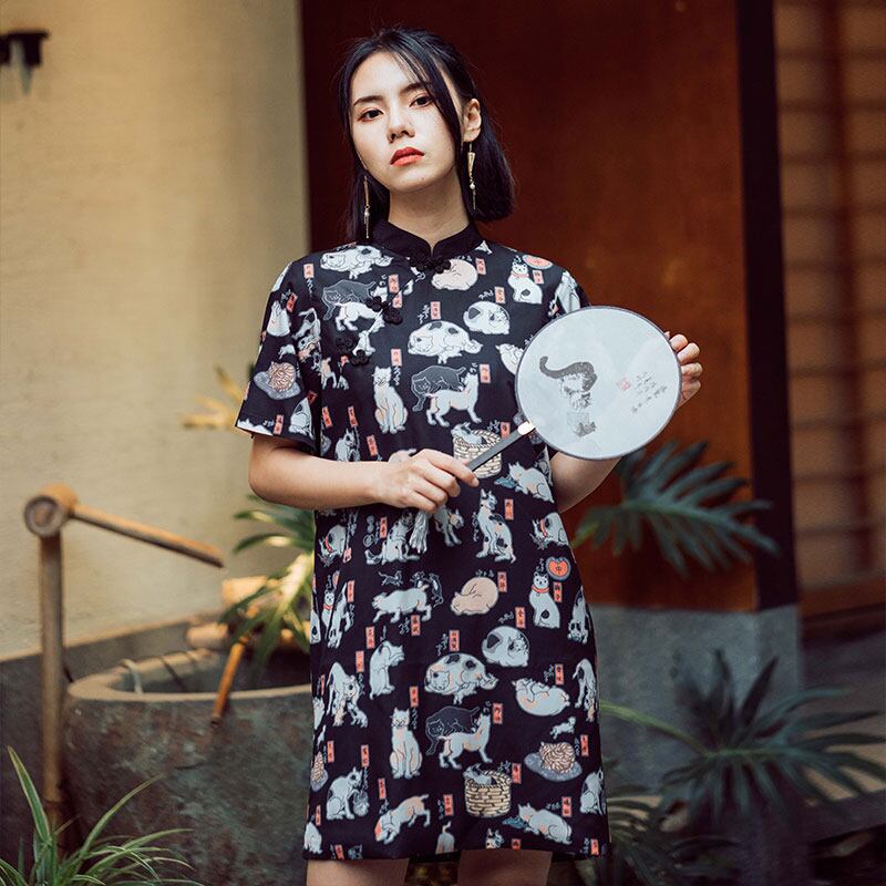 チャイナ風ワンピース チャイナ風服 中華服 改良唐装 改良漢服  