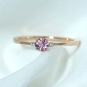 パパラチアサファイア リング 0.253ct D0.02ct k18pg