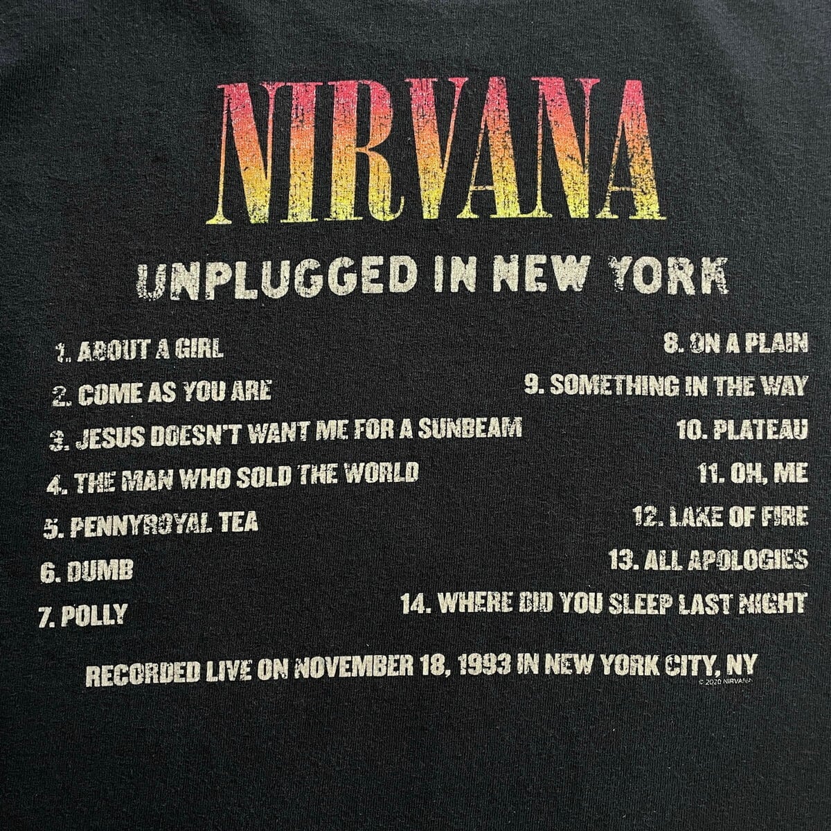 USA製 ニルヴァーナ NIRVANA MTV Unplugged アンプラグド バンドT