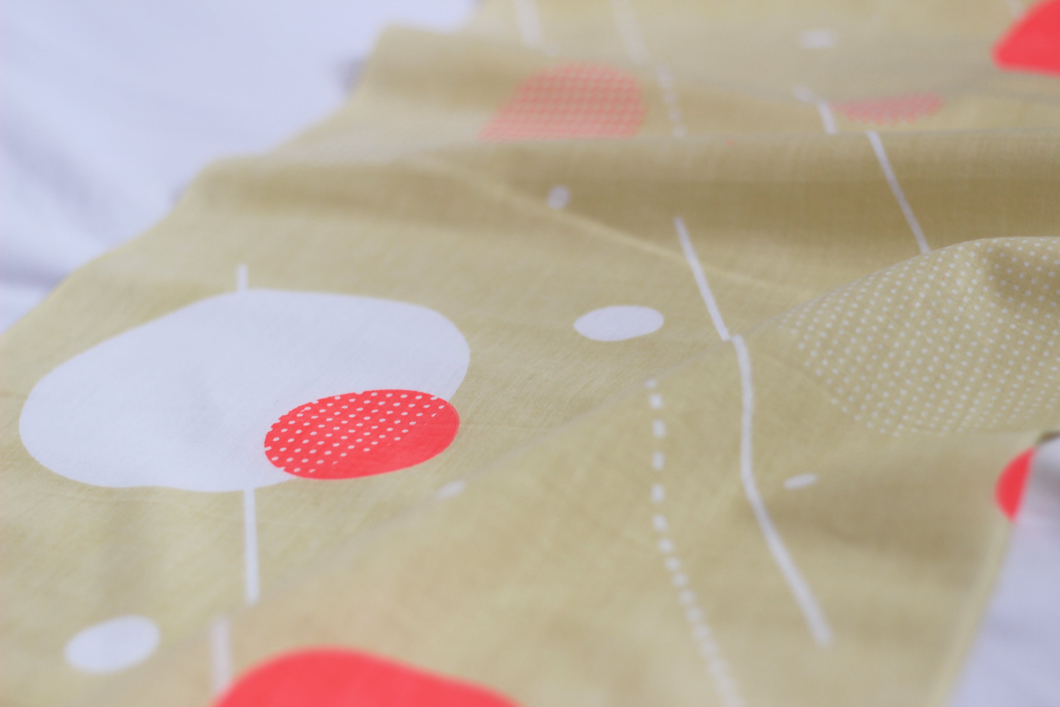 てぬぐい 「ame」ベージュ×ネオンピンク