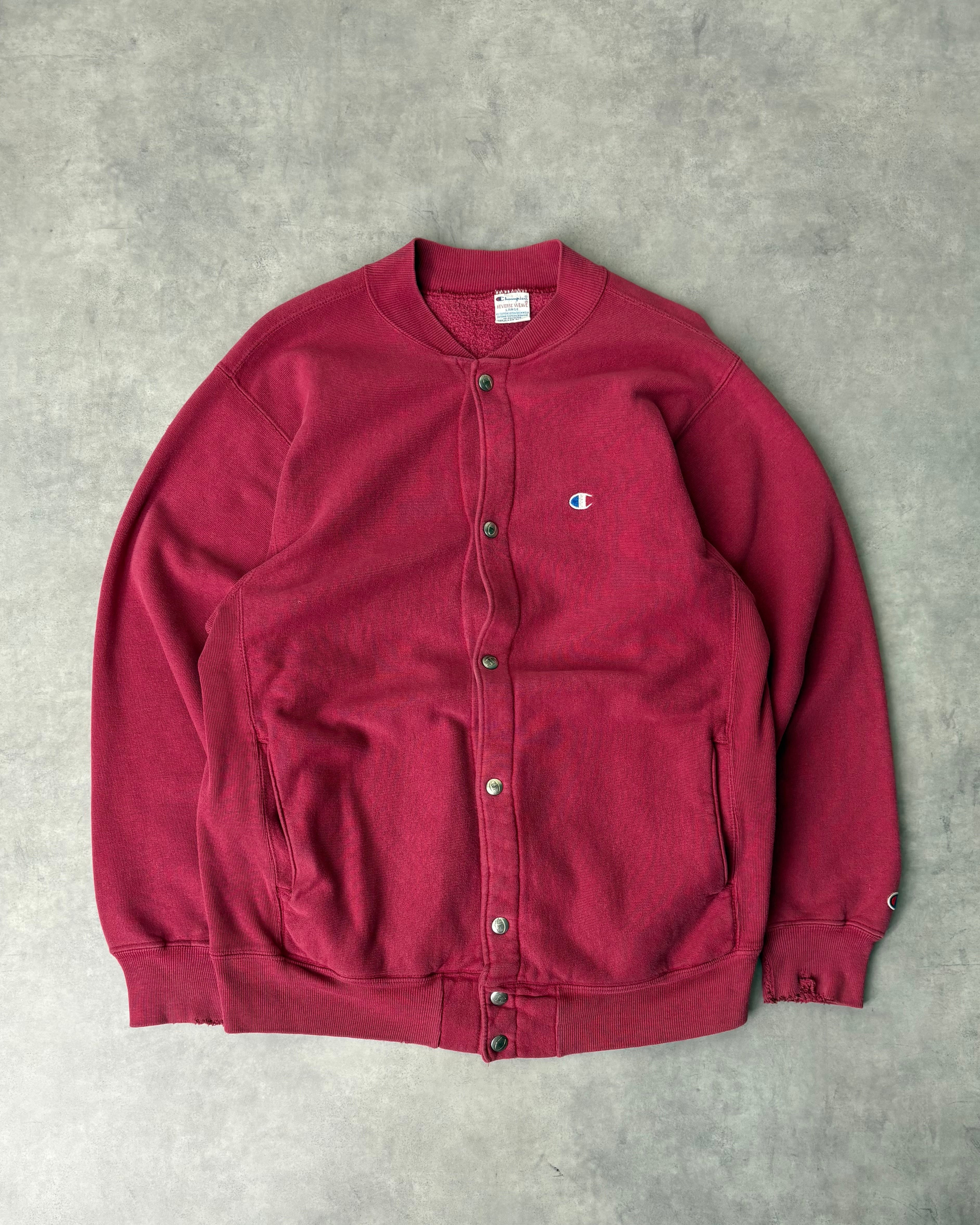 90s Champion R/W Sweat Snap Cardigan USA製
