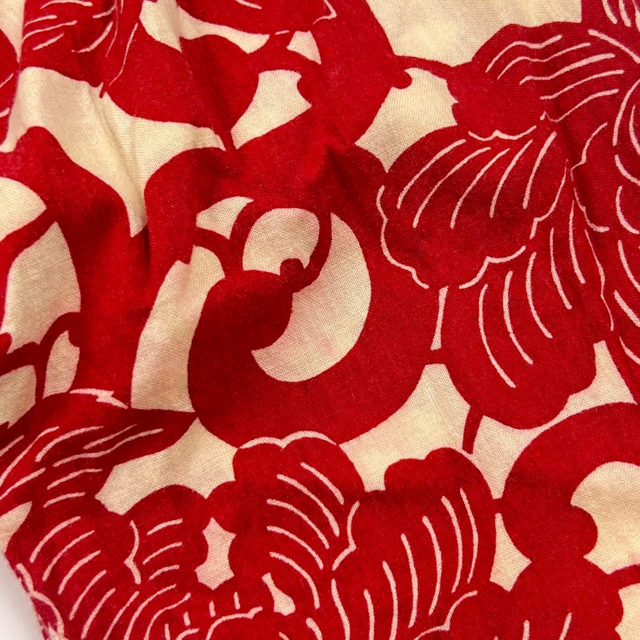 衣 コロモ 花柄 長袖シャツ XL/レッド系 メンズ