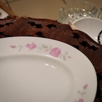 【台湾食器】淡いピンクのお花 大皿/オーバル皿