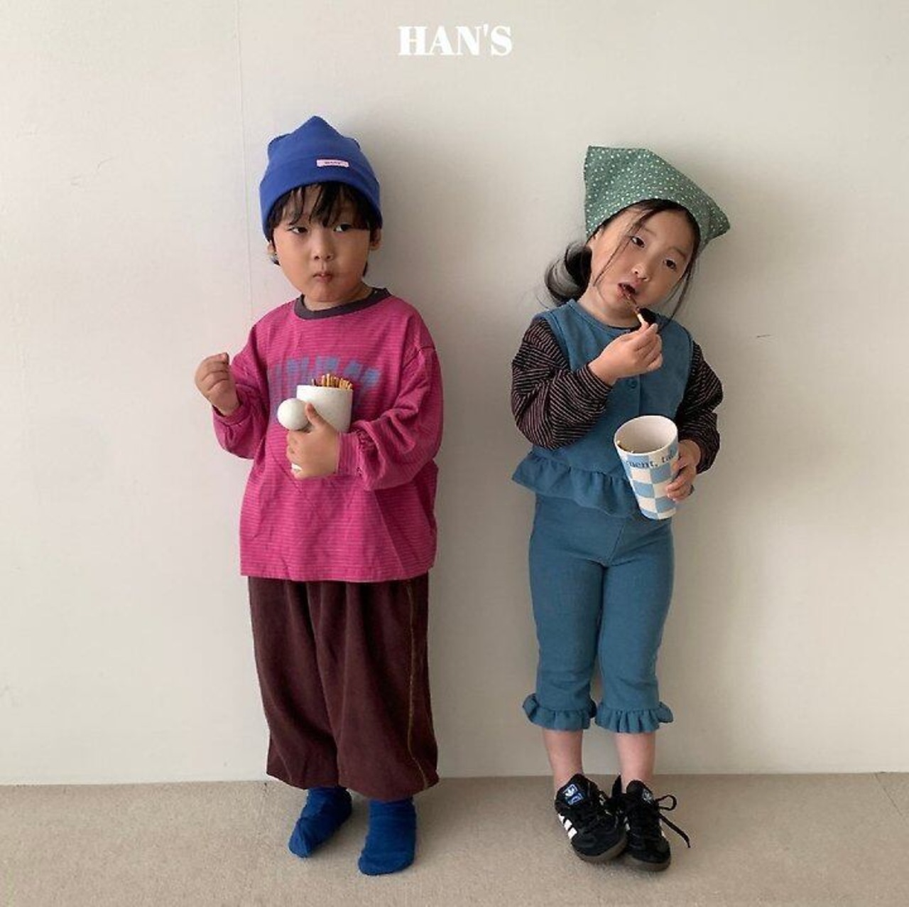 韓国子供服 / 26Autumn / 〖取寄〗Hans / コットンボーダーT / キッズ服 / ジュニア服 *XS~JM*