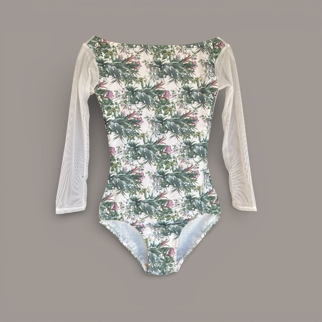 【既製品】STサイズ　ラシーヌ　七分袖　ワイルドフラワー,ホワイトメッシュ