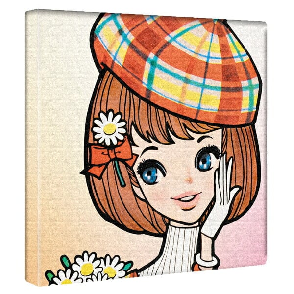 内藤ルネ キャンバスアート ルネガール＜ベレー帽の少女＞ インテリア