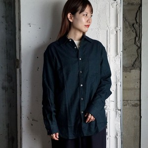Portuguese flannel shirt - green herringbone -