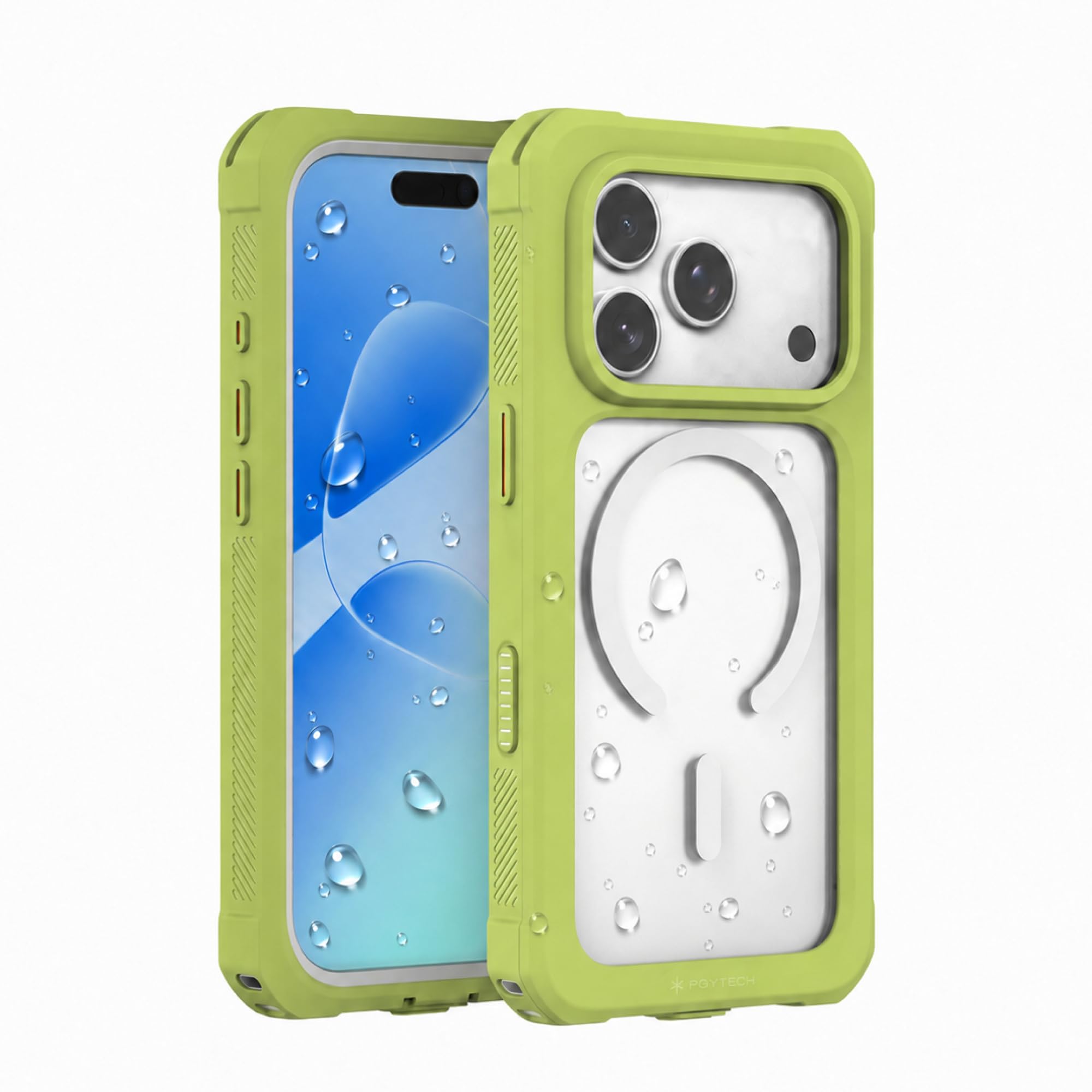 PGYTECH 防水ケース iPhone 18/17 Pro対応 プール お風呂 海 温泉旅行 IP68防塵防水(ウィルダネスグリーン)